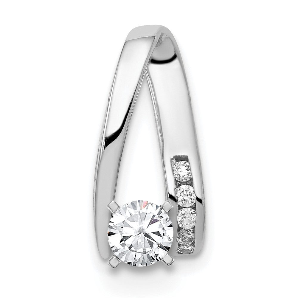 14k White Gold AA Diamond Semi Mount Peg Slide