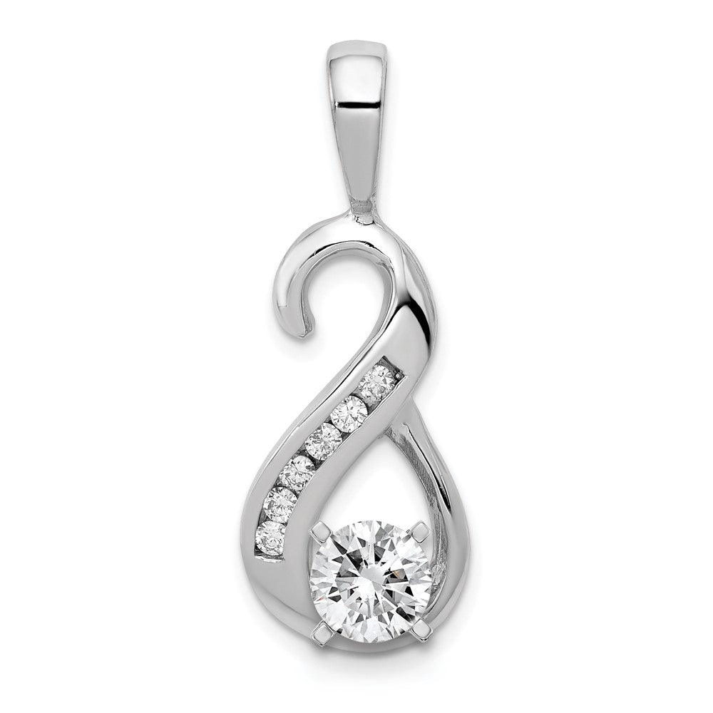 14k White Gold A Diamond Semi-mount Peg Slide