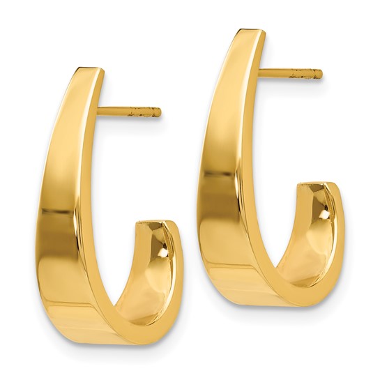 14k Medium Polished J Hoop Earrings