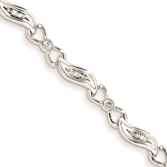14k White Gold Diamond Fancy Bracelet
