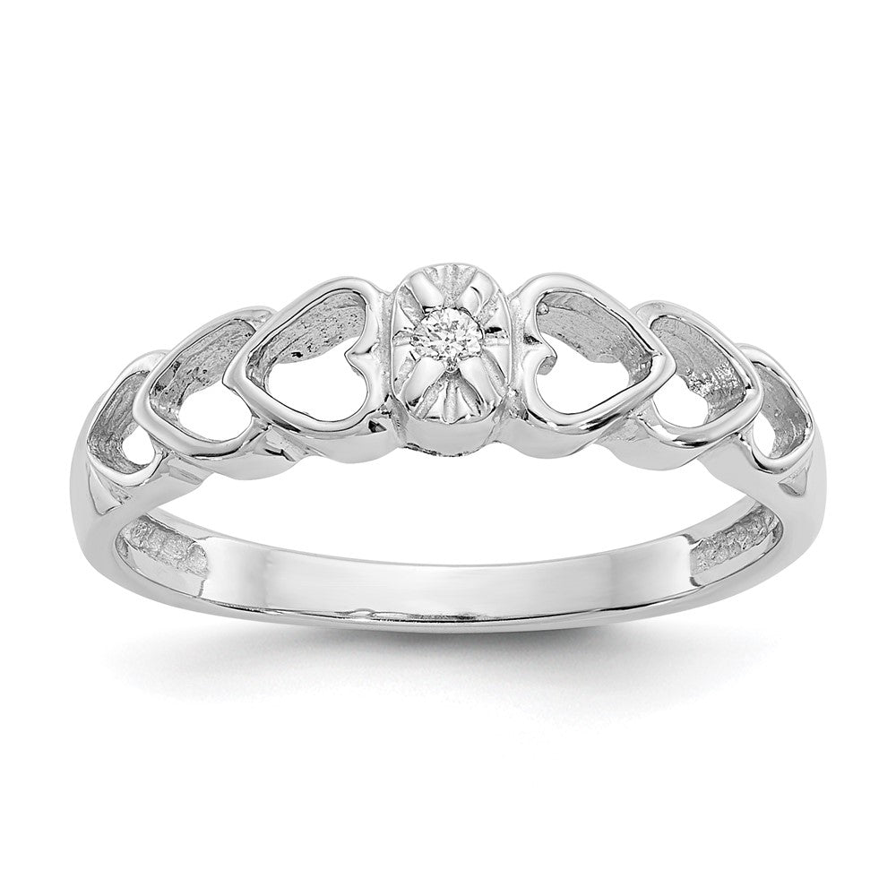 14k White Gold VS Diamond heart ring