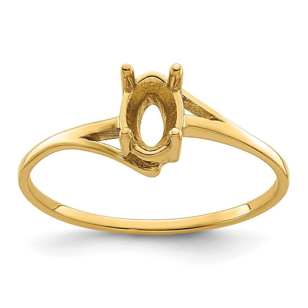 14k 6x4mm Oval Gemstone Ring Mounting