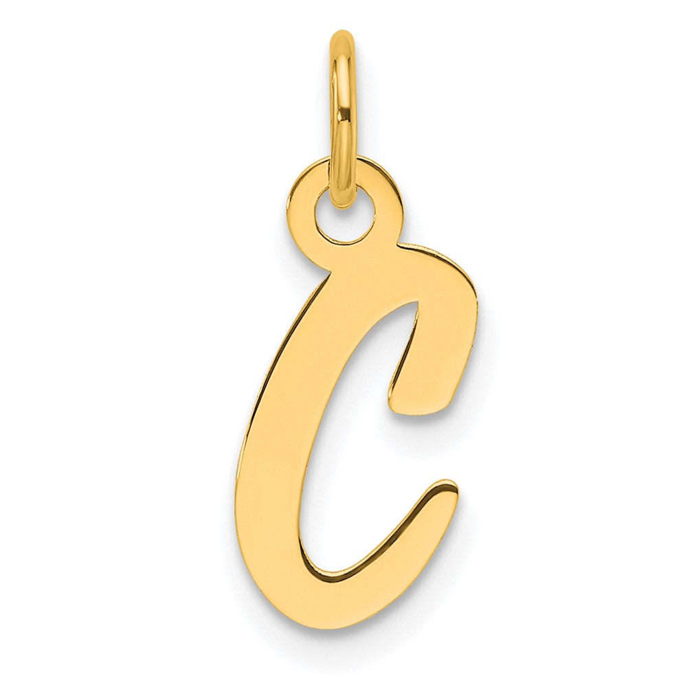 14k Slanted Block Letter C Initial Charm