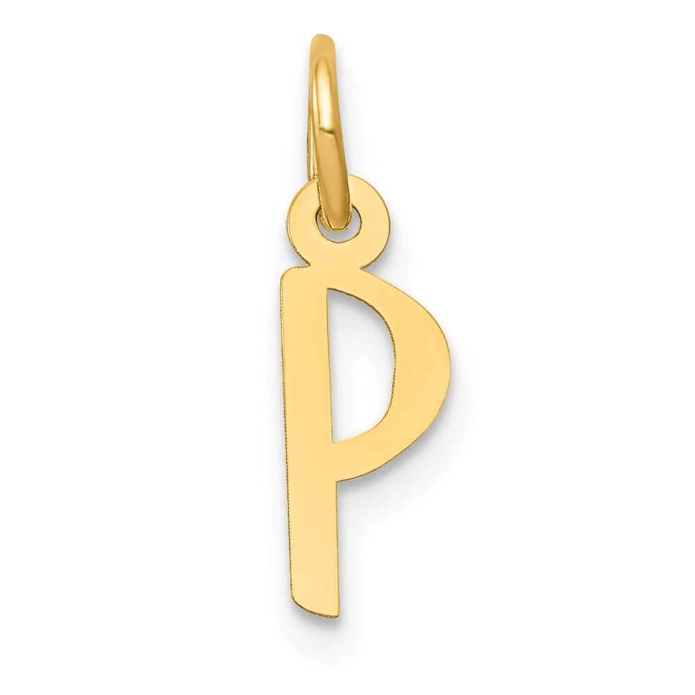 14k Rose Gold Slanted Block Initial P Charm
