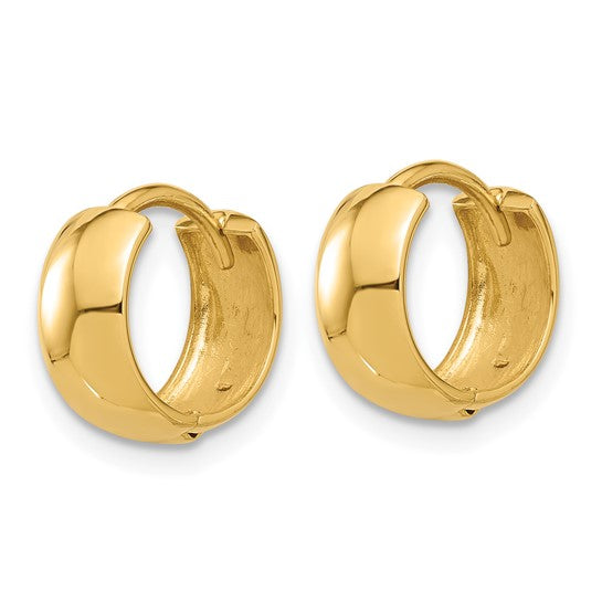 14k Polished 5mm Hinged Huggie Hoop Earrings