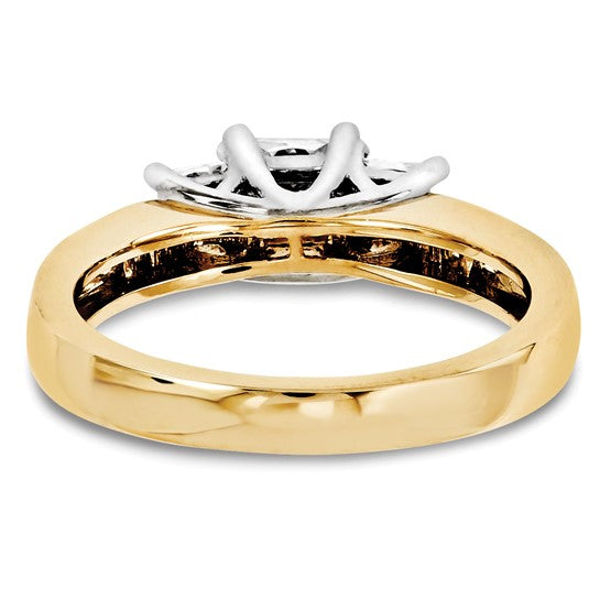 14k Two Tone Diamond Complete Engagement Ring