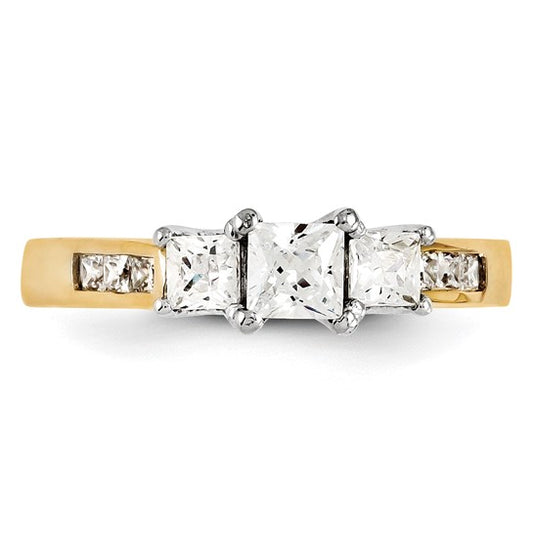 14k Two Tone Diamond Complete Engagement Ring