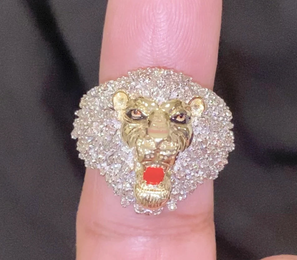 10K SOLID YELLOW GOLD 1.50 CARAT REAL DIAMOND ENGAGEMENT RING WEDDING PINKY BAND