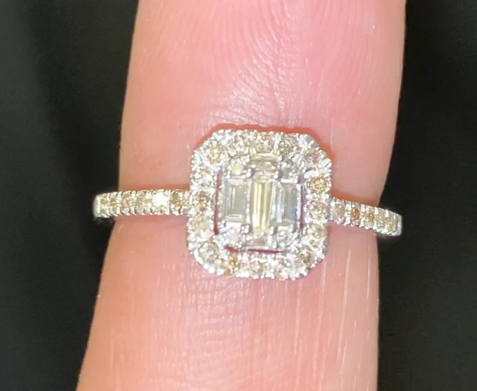 10K WHITE GOLD .60 CARAT WOMEN REAL DIAMOND ENGAGEMENT RING WEDDING RING BRIDAL