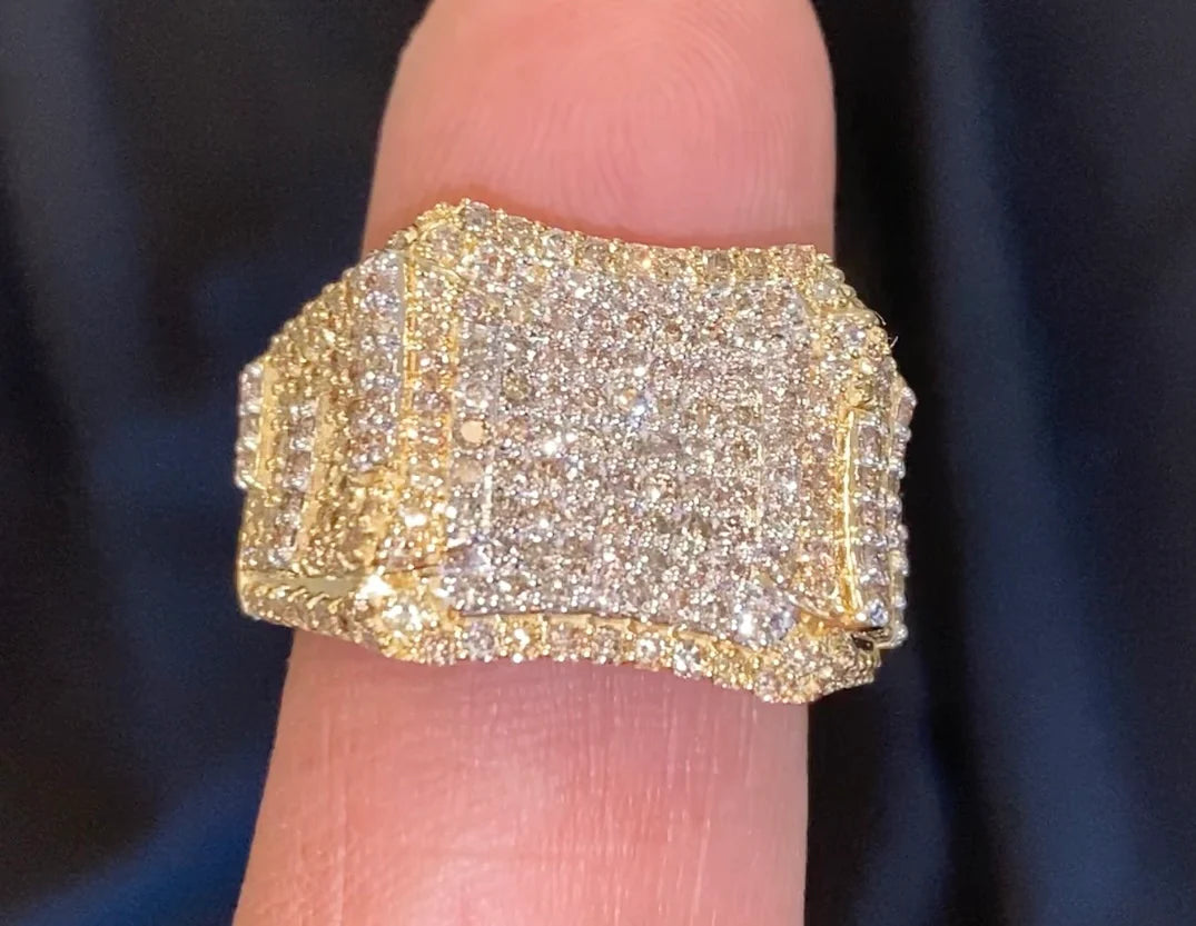 10K SOLID YELLOW GOLD 2.50 CARAT REAL DIAMOND ENGAGEMENT RING WEDDING PINKY BAND