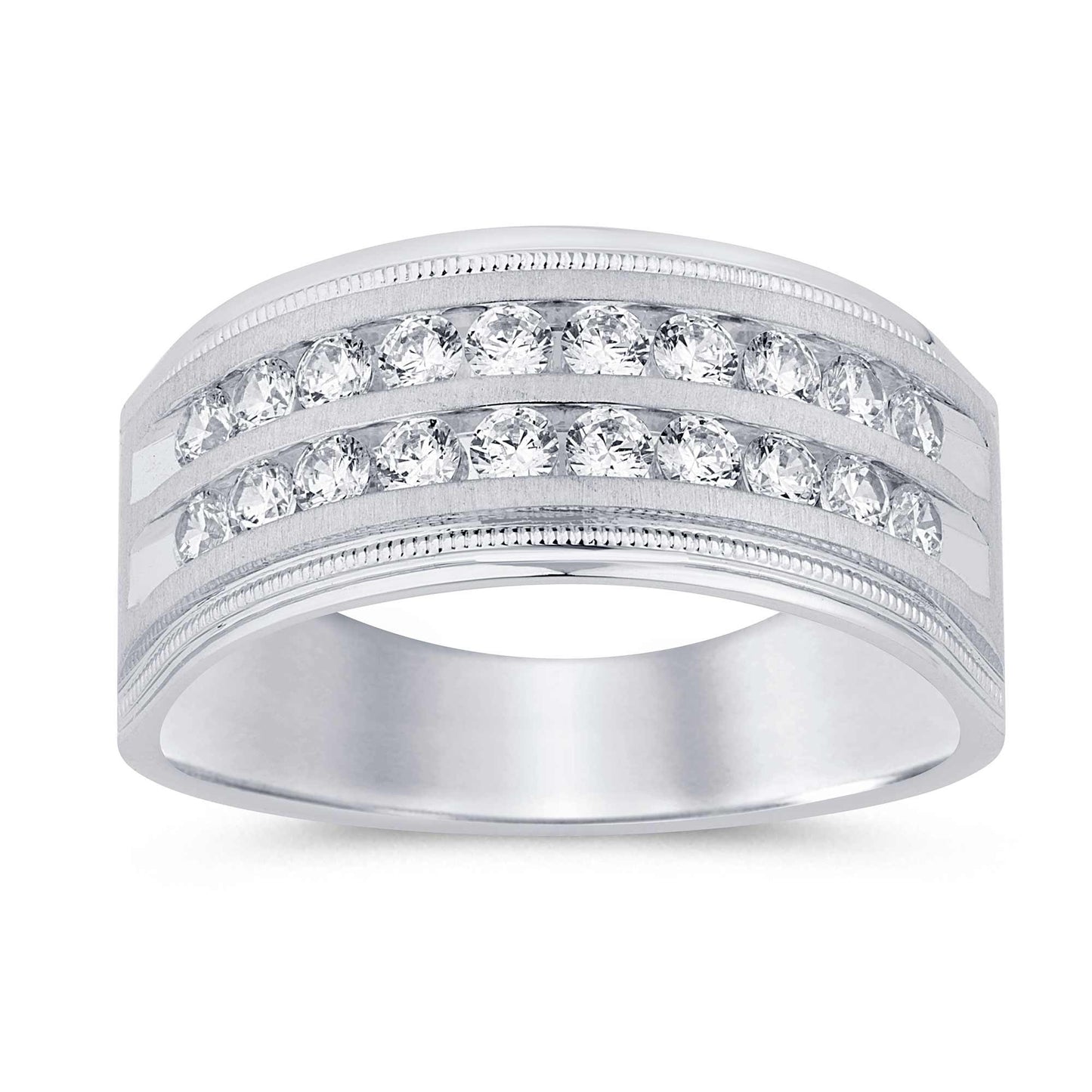 10K WHITE GOLD 1.25 CARAT NATURAL DIAMOND WEDDING BAND BRIDAL ENGAGEMENT RING