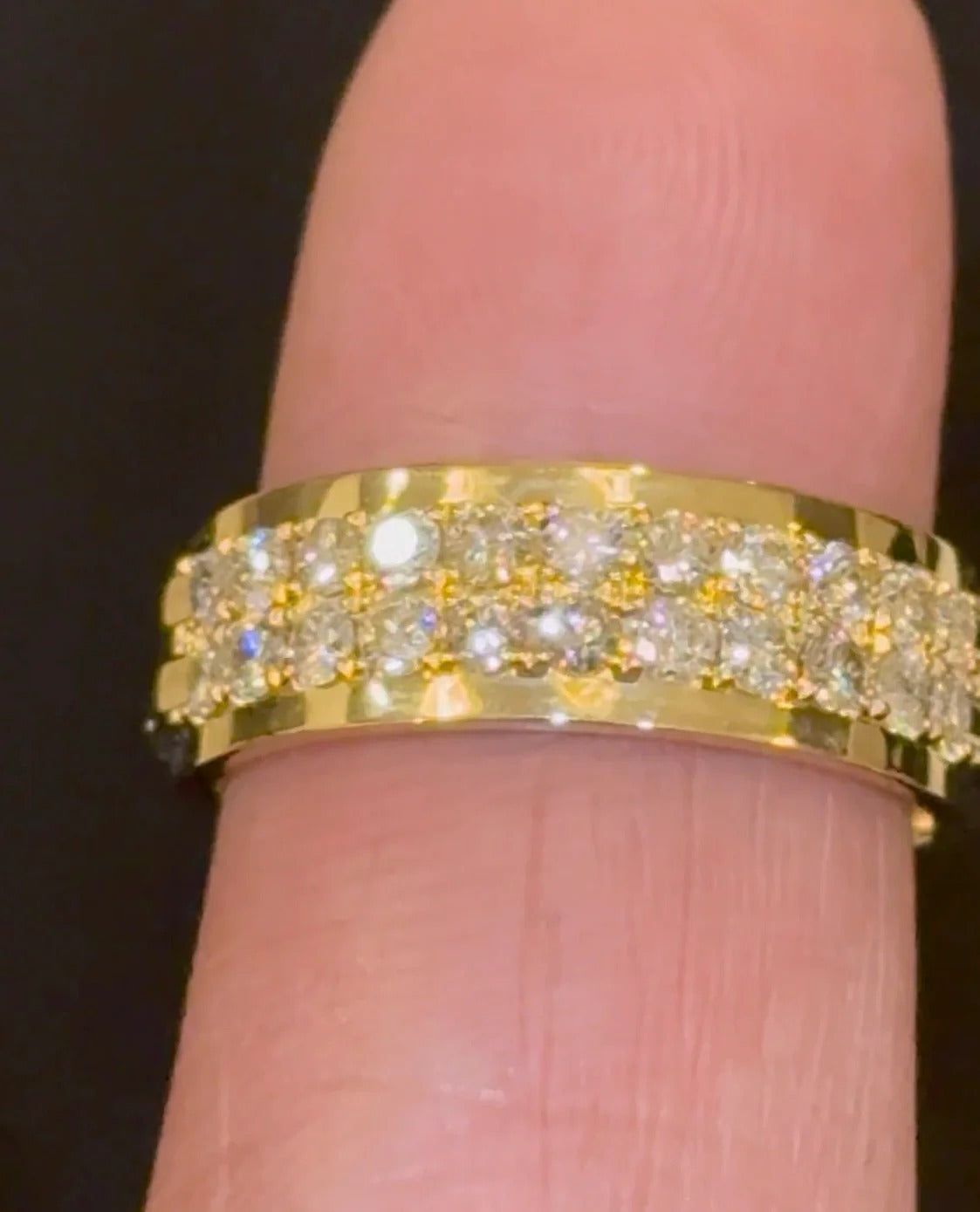 10K YELLOW GOLD 1 CARAT NATURAL DIAMOND ENGAGEMENT RING WEDDING PINKY BAND