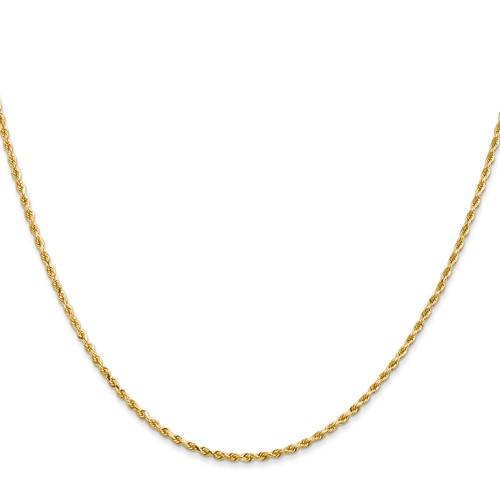 14K ''7 to 10 Inch'' Diamond-cut Rope with Lobster Clasp Chain