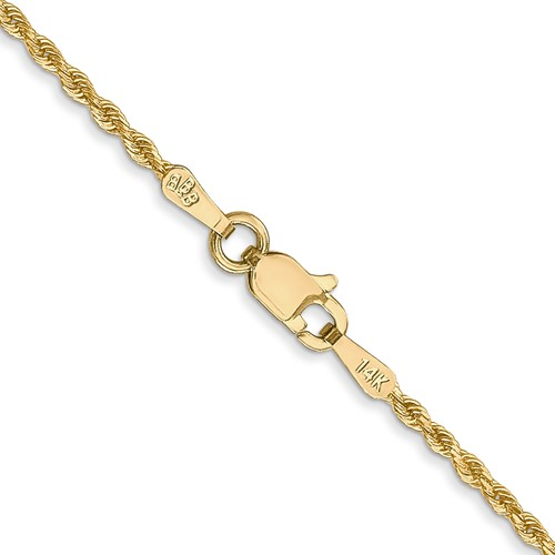 14K ''7 to 10 Inch'' Diamond-cut Rope with Lobster Clasp Chain