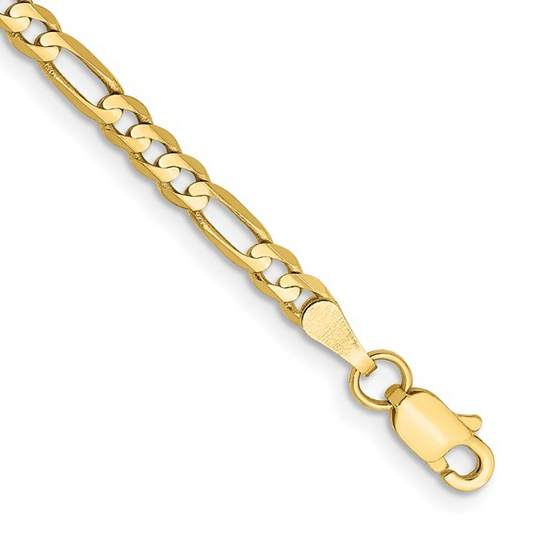10k Concave Figaro Chain/Bracelet/Anklets