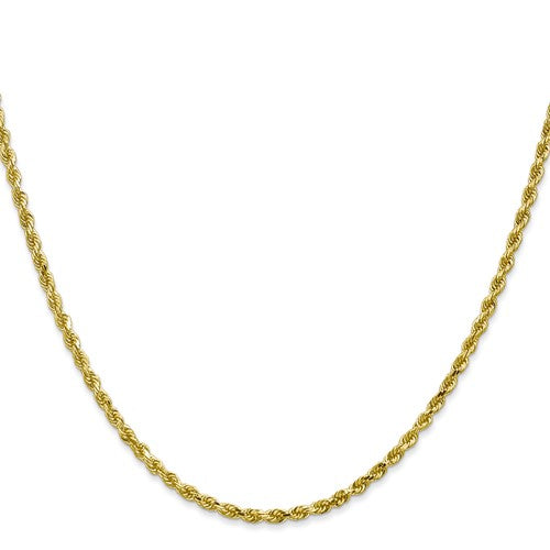 10k 2.5mm Semi-Solid Rope Chain