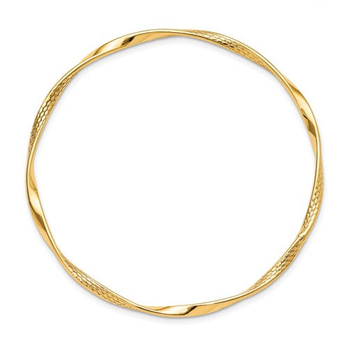 Leslie's 10K Polished Textured Twisted Bangle