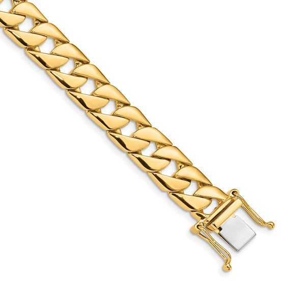 10k 10.2mm Hand-polished Fancy Link Bracelet