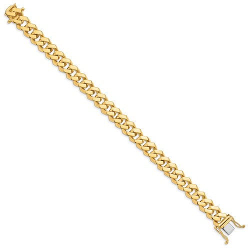 10k 10mm Hand-polished Fancy Link Bracelet