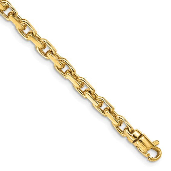10k 4.2mm Hand-polished Fancy Link Bracelet
