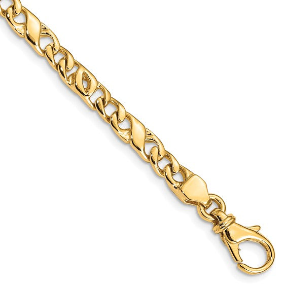 10k 4.8mm Hand Polished Fancy Link Chain