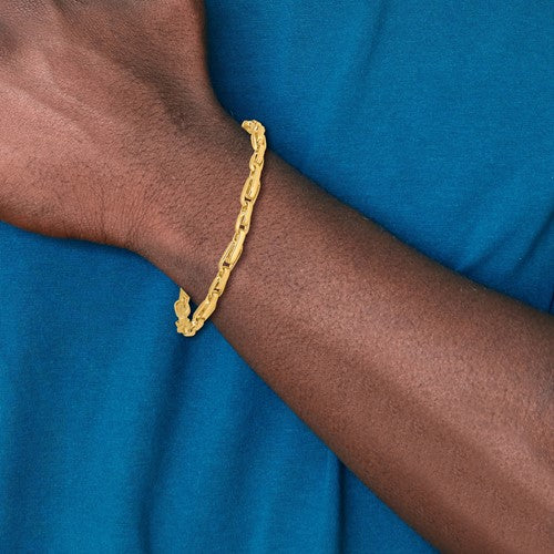 10k 5mm Hand-polished Fancy Link Chain