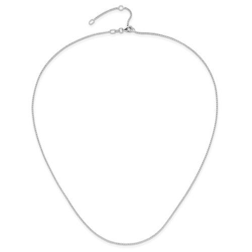 LESLIE'S 14K WHITE GOLD 1MM D/C OPEN FRANCO 1IN+1IN ADJUSTABLE CHAIN