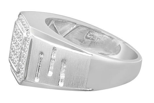 10K SOLID WHITE GOLD .51 CARAT REAL DIAMOND ENGAGEMENT RING WEDDING PINKY BAND