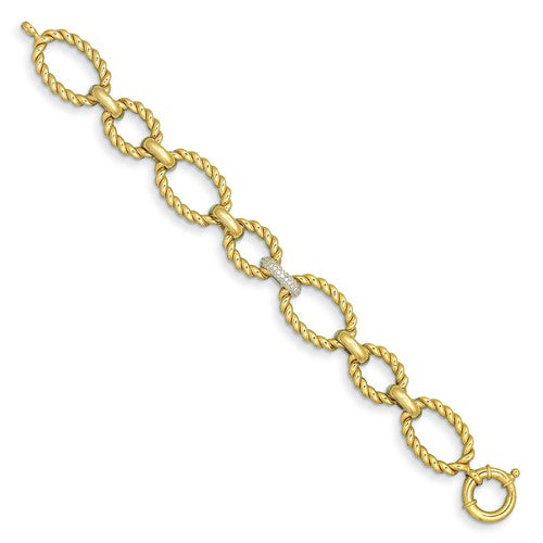 Herco 14K Gold Links with One White Diam. Link