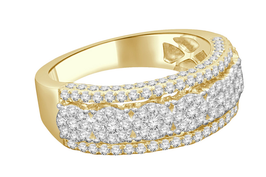 10K YELLOW GOLD 2 CARAT MENS REAL DIAMOND ENGAGEMENT WEDDING PINKY RING BAND