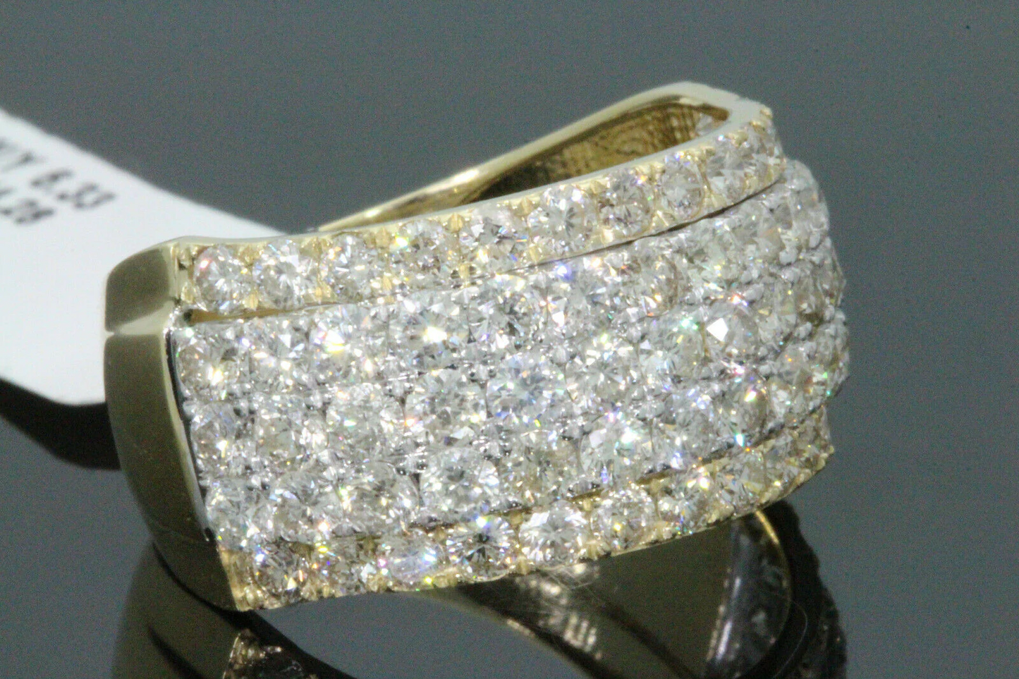 10K YELLOW GOLD 4.25 CARAT MENS REAL DIAMOND ENGAGEMENT WEDDING PINKY RING BAND