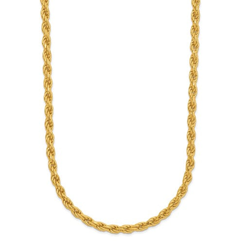 24k Polished 3mm Rope Chain Necklace