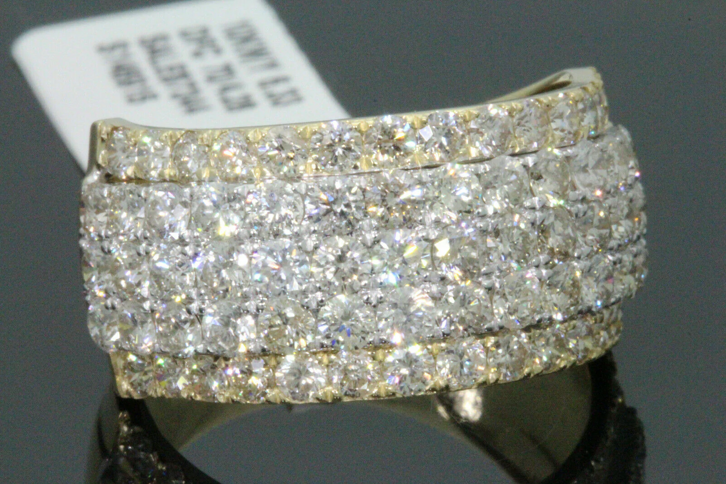 10K YELLOW GOLD 4.25 CARAT MENS REAL DIAMOND ENGAGEMENT WEDDING PINKY RING BAND
