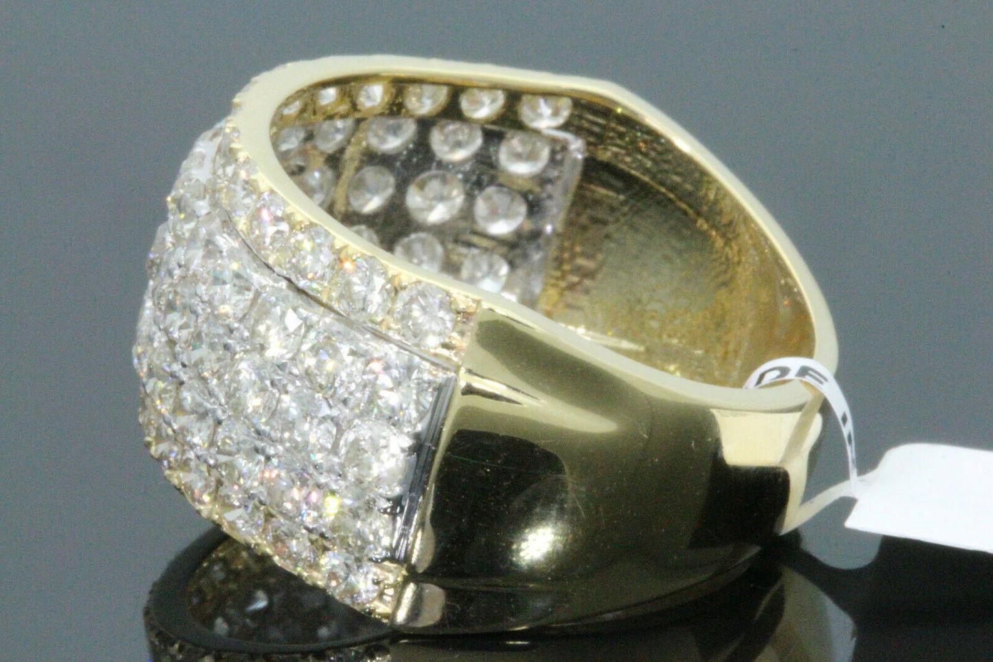10K YELLOW GOLD 4.25 CARAT MENS REAL DIAMOND ENGAGEMENT WEDDING PINKY RING BAND
