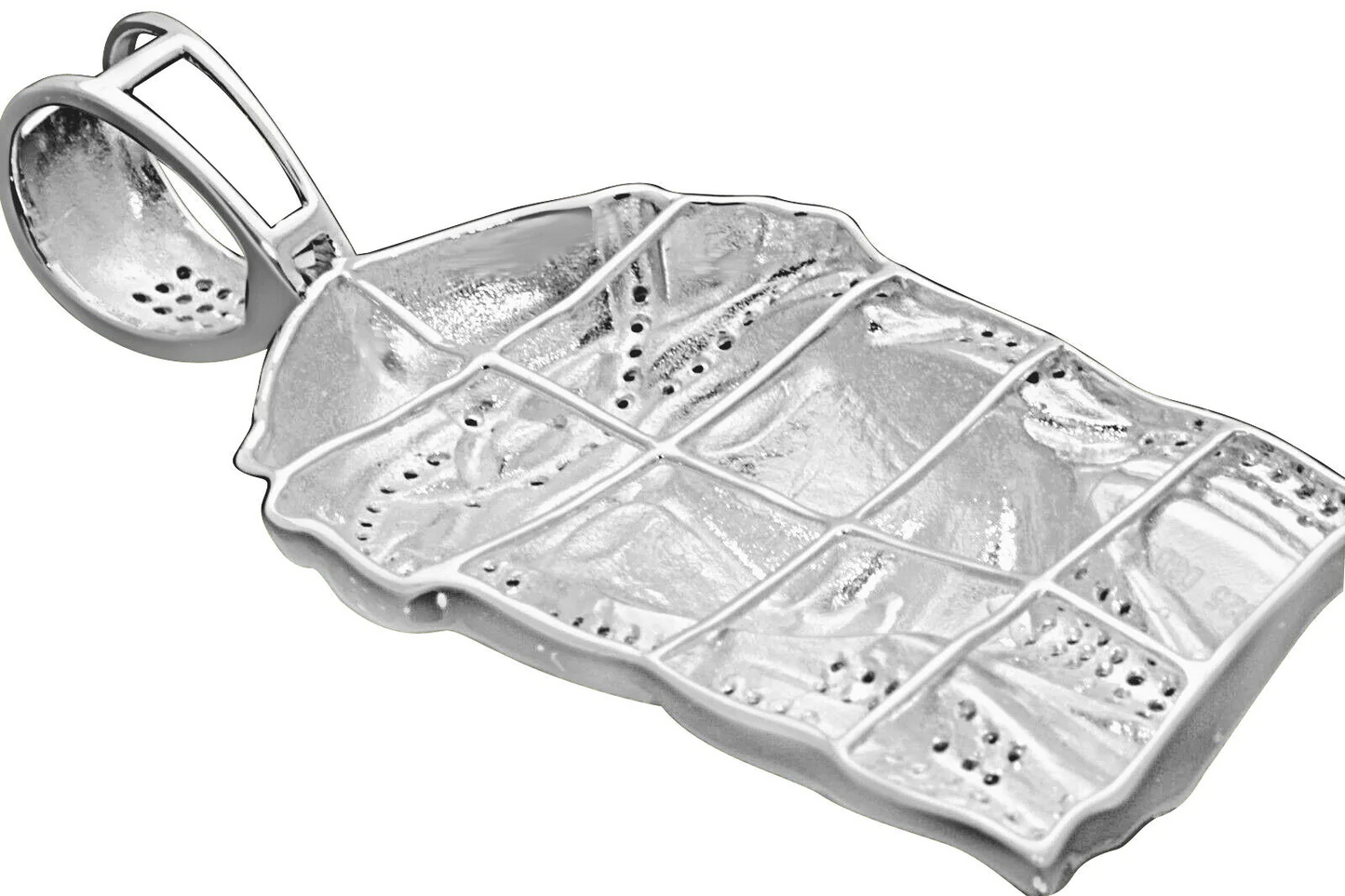 .65 CARAT 2.50 INCHES MEN STERLING SILVER REAL DIAMOND JESUS HEAD CROSS PENDANT CHARM