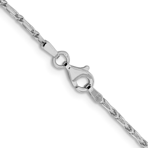 LESLIE'S 14K WHITE GOLD 1.6MM D/C LONG LINK FRANCO CHAIN 20 in
