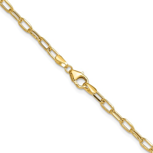 Leslie's 14k 3.0mm Semi-Solid Beveled D/C Paperclip Chain