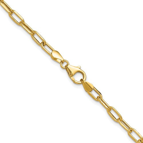 Leslie's 14k 3.7mm Semi-Solid Beveled D/C Paperclip Chain