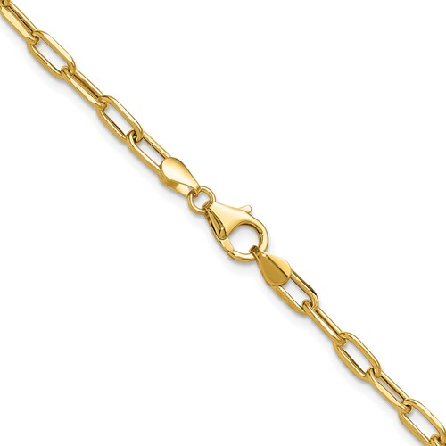 Leslie's 14k 3.7mm Semi-Solid Beveled D/C Paperclip Chain