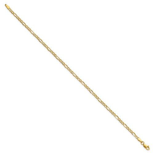 Leslie's 14k 2.5mm Semi-Solid Figaro Chain