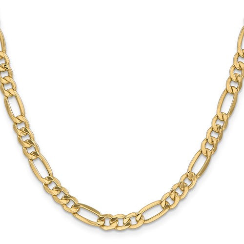 Leslie's 14k 6.25mm Semi-Solid Figaro Chain