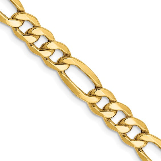 Leslie's 14k 6.25mm Semi-Solid Figaro Chain