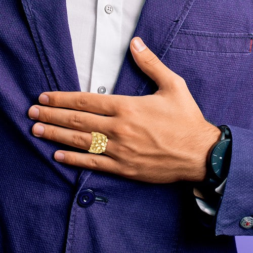 10k IBGoodman Men's Nugget Ring