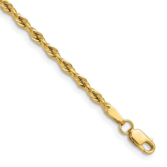 14ky 2.5mm Semi-Solid Rope Chain