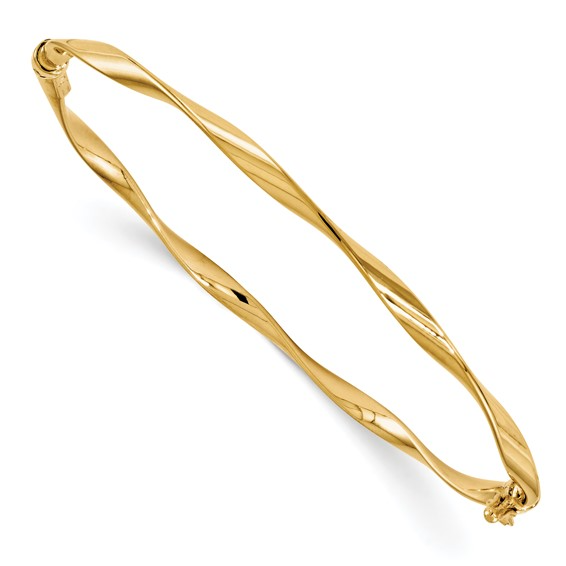 LESLIE'S POLISHED TWISTED HINGED BANGLE 14K / SKU BW8