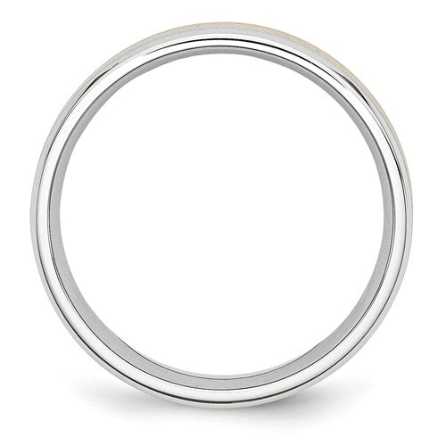 Chisel Cobalt 14k Gold Inlay Satin and Polished 6mm Band