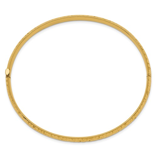 FANCY HAMMERED HINGED BANGLE BRACELET 14k 3/16 / SKU DB106