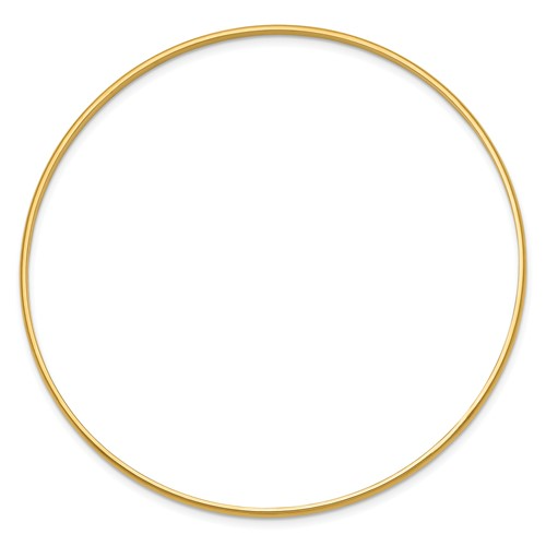 SOLID POLISHED HALF-ROUND SLIP-ON BANGLE14K 2mm / SKU DB312