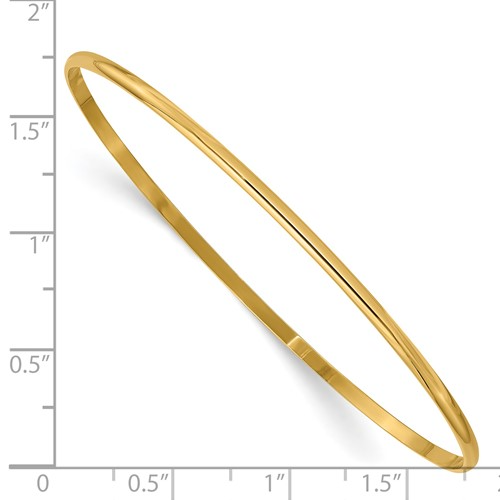 SOLID POLISHED HALF-ROUND SLIP-ON BANGLE14K 2mm / SKU DB312
