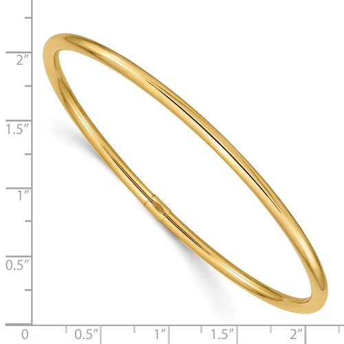 POLISHED ROUND TUBE SLIP-ON BANGLE 14k 3mm / SKU DB474